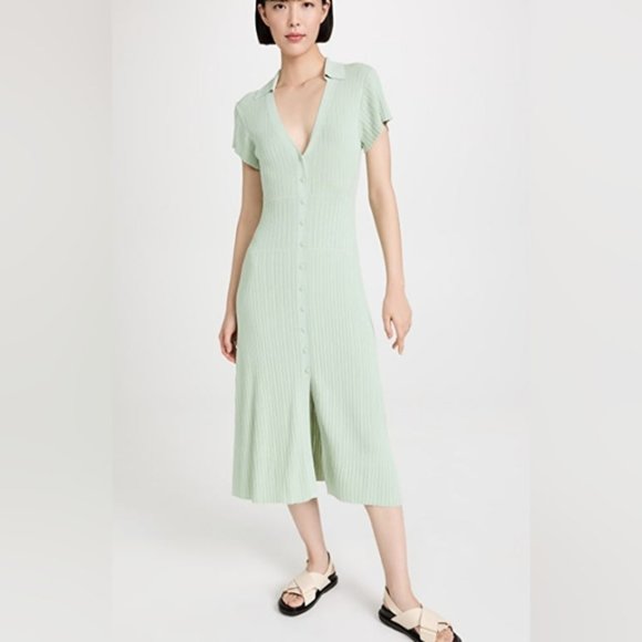 NWT RAG & BONE Esme Mint Green Button-up Midi Dress Size S - Picture 2 of 7